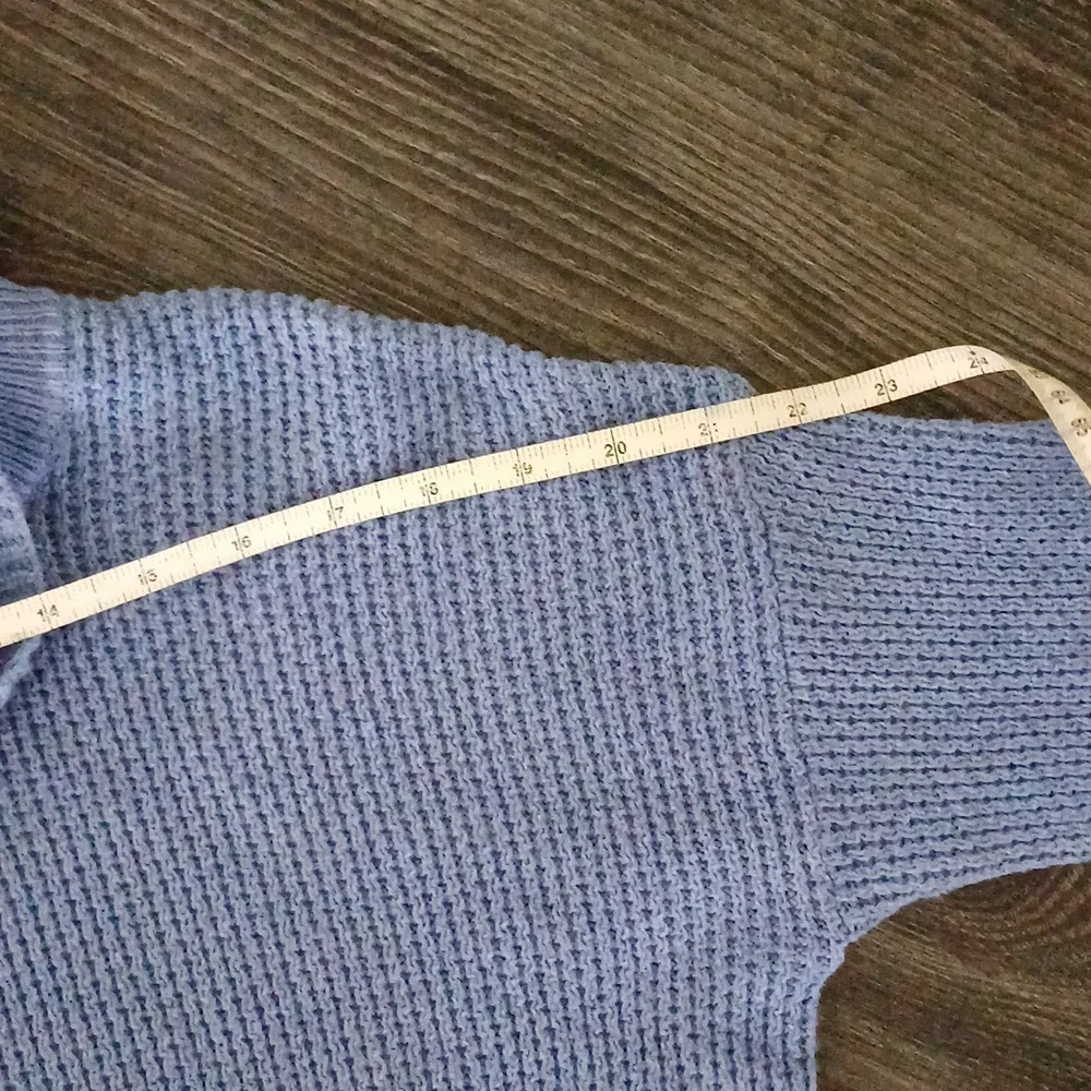 🔥🔥🔥Madewell Cornflower blue convertible turtleneck crewneck sweater S - Picture 7 of 13